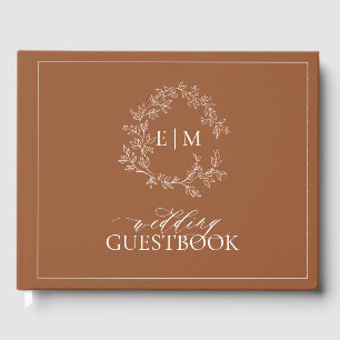 Livre D'or Mariage de monogramme en terre cuite