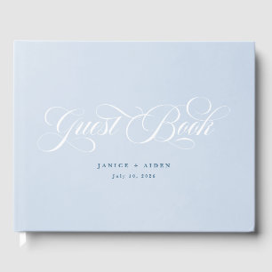 Livre D'or Mariage de nuage d'aquarelle bleu enchantant