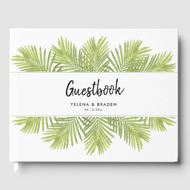 Livre D'or Mariage de palmiers tropicaux (Recto)