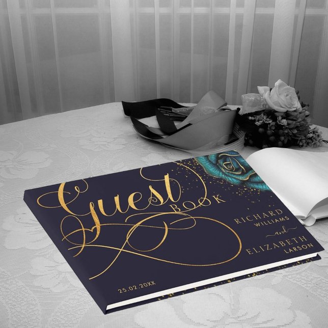 Livre D'or Mariage de Parties scintillant Rose gothique foncé (Créateur téléchargé)