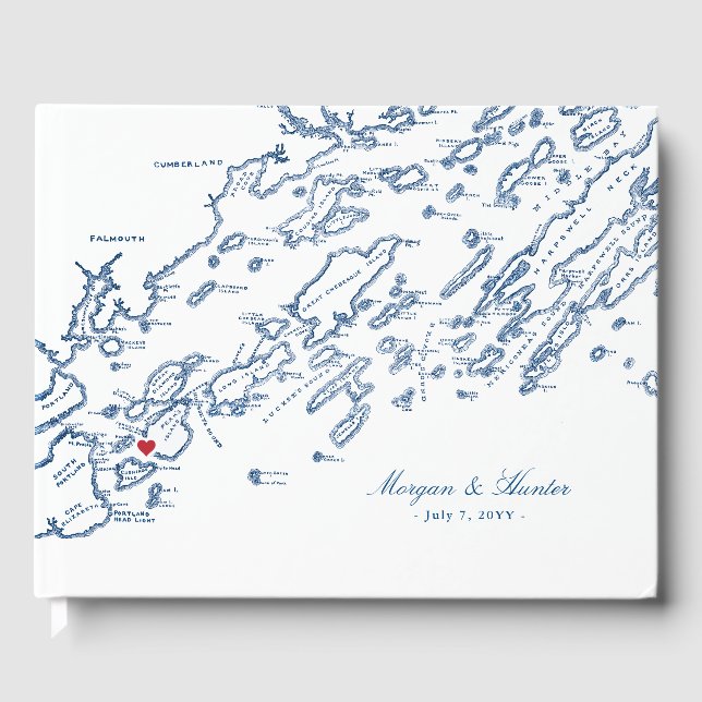 Livre D'or Mariage de Peaks Island Maine Casco Bay (Recto)