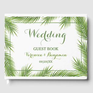 Livre D'or Mariage de plage Feuille de palme tropical