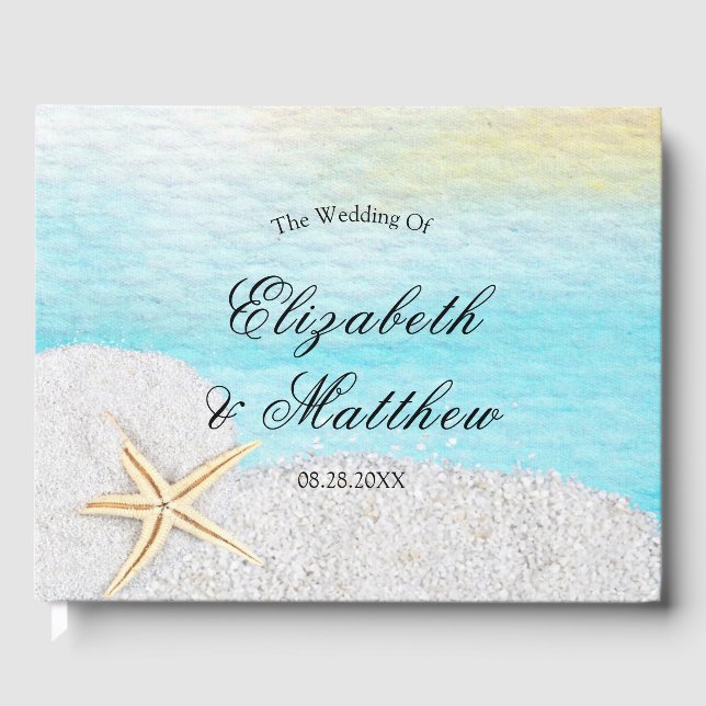 Livre D'or Mariage De Sable Blanc De Plage Balnéaire (Recto)