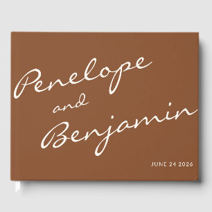 Livre D'or Mariage de script Boho minimaliste Sienna Brown pe