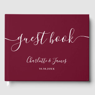 Livre D'or Mariage de script de signature de Bourgogne