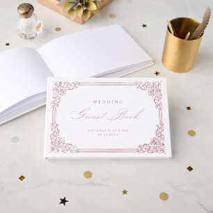 Livre D'or Mariage de script élégant pour cadre Vintage rose