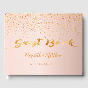 Livre D'or mariage de script rose d'or blush