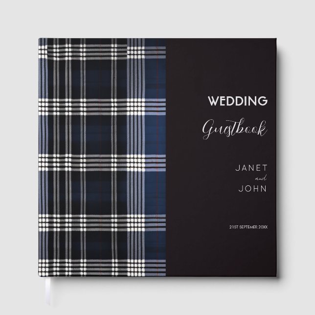 Livre D'or Mariage de tatan écossais bleu (Recto)