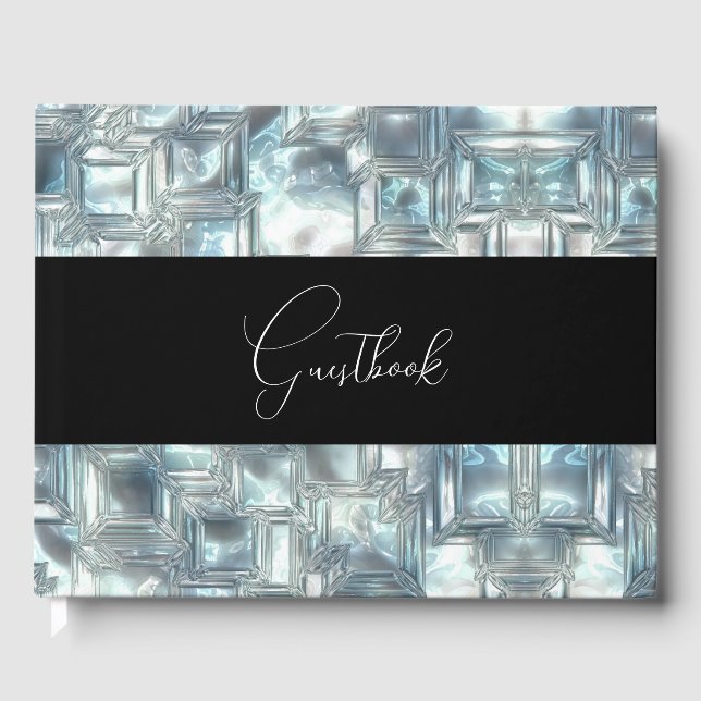 Livre D'or Mariage de texture de glace sculptée (Recto)
