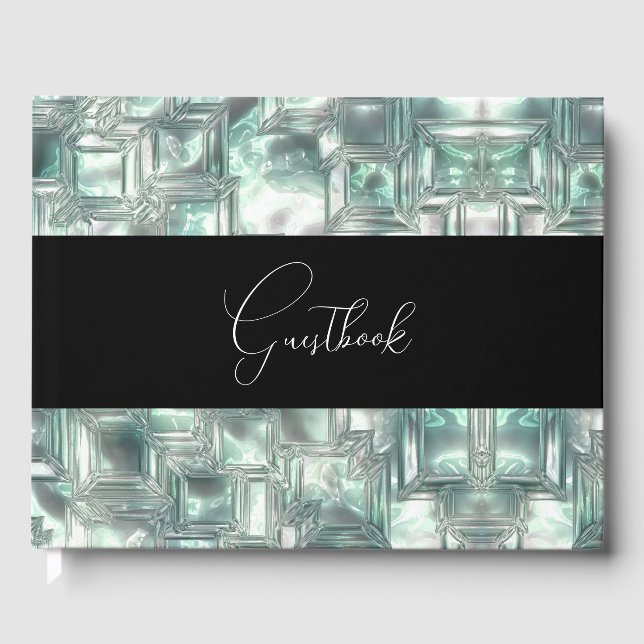 Livre D'or Mariage de texture de glace sculptée (Recto)