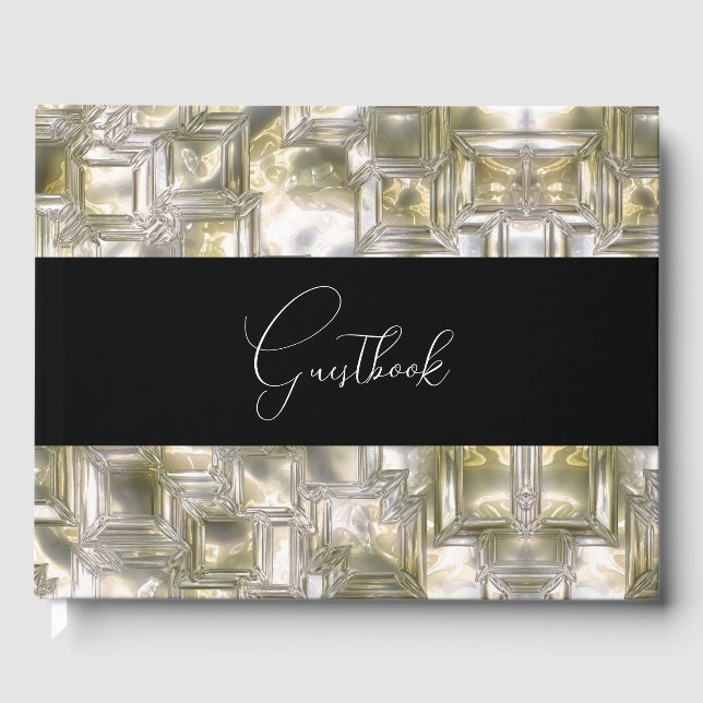 Livre D'or Mariage de texture de glace sculptée (Recto)