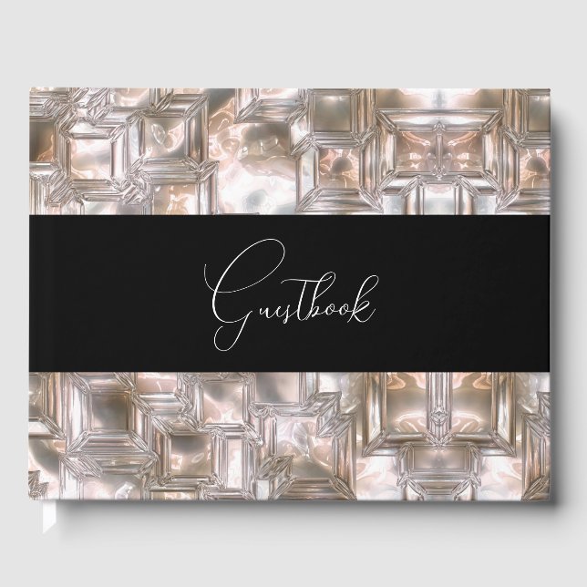 Livre D'or Mariage de texture de glace sculptée (Recto)