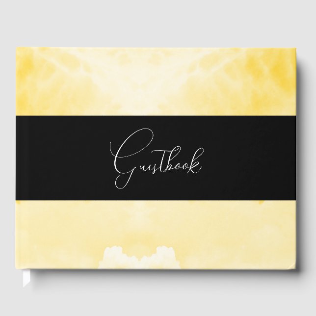 Livre D'or Mariage de texture des nuages jaunes (Recto)