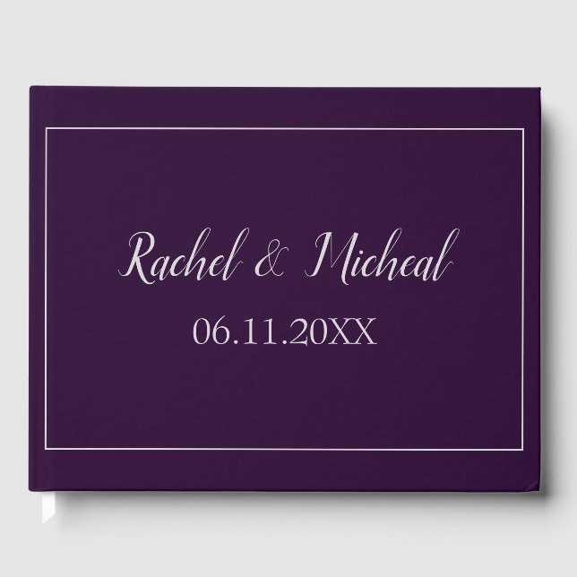 Livre D'or Mariage de thème Sensationnel violet et argent (Recto)