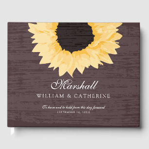 Livre D'or Mariage de tournesol jaune rustique