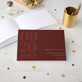 Livre D'or Mariage de type gras minimaliste rouge