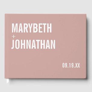 Livre D'or Mariage de typographie Rose Boho Dusty simple