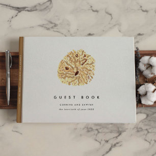 Livre D'or Mariage des coquillages d'aquarelle tropicale