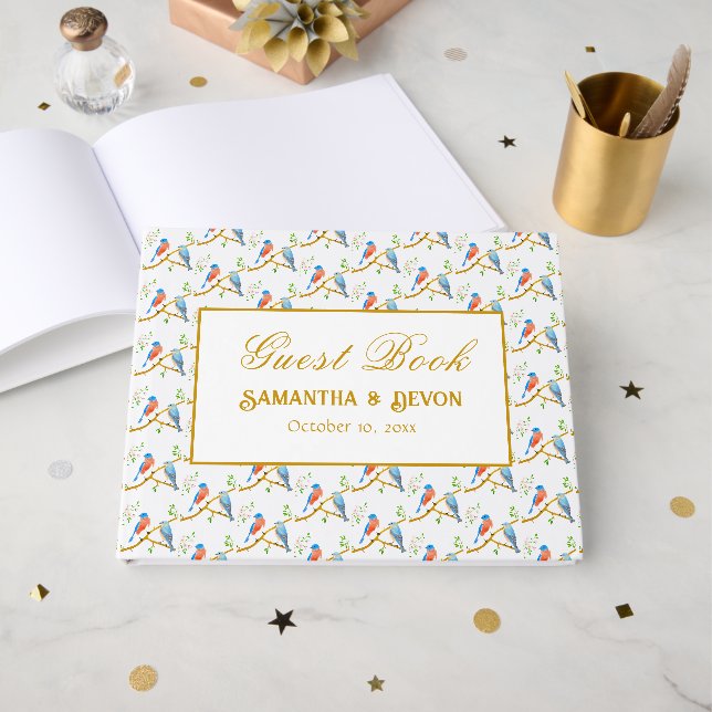 Livre D'or Mariage des oiseaux bleus (Recto ouvert)