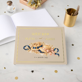 Livre D'or Mariage d'été en or vintage pour couple mature
