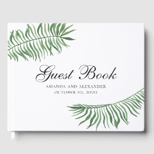 Livre D'or Mariage d'été tropical. Botanique exotique verte