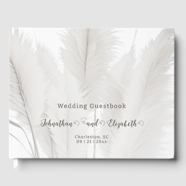 Livre D'or Mariage d'herbe Boho Pampas (Recto)