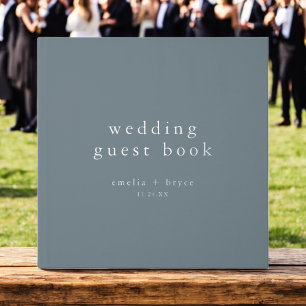 Livre D'or MARIAGE d'hiver bleu-dusté EMELIA Silver Foil