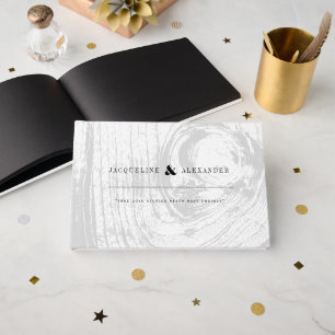 Livre D'or Mariage d'hiver chic rustique classique blanc avec