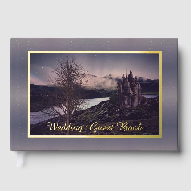 Livre D'or Mariage du château gothique romantique foncé (Recto)