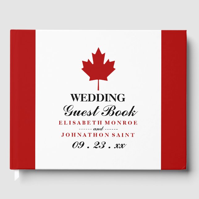 Livre D'or Mariage du drapeau canadien (Recto)