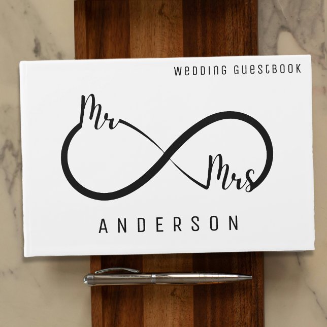 Livre D'or Mariage du symbole M & Mme Infinity (Mr & Mrs Infinity Symbol Wedding Guest Book
)