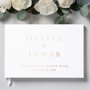 Livre D'or Mariage Élégant Blanc
