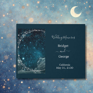 Livre D'or mariage élégant bleu galaxie ciel