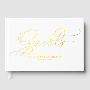 Livre D'or Mariage Élégant Calligraphie Moderne