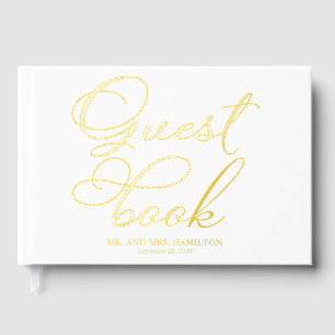 Livre D'or Mariage Élégant Calligraphie Moderne
