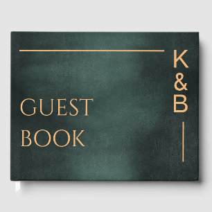 Livre D'or Mariage élégant et moderne Emerald Green Black