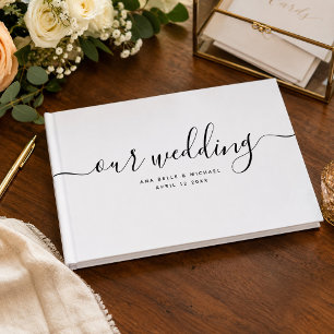 Livre D'or Mariage Élégant Minimaliste Moderne Chic Manuscrit