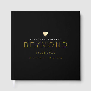 Livre D'or Mariage élégant moderne noir & blanc
