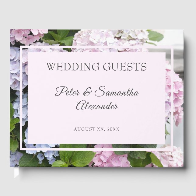 Livre D'or Mariage en fleurs d'été Hydrangea (Recto)