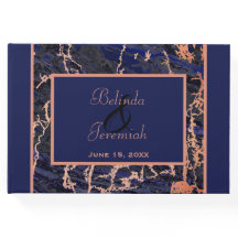 Mariage en marbre de Faux Rose Gold & Navy