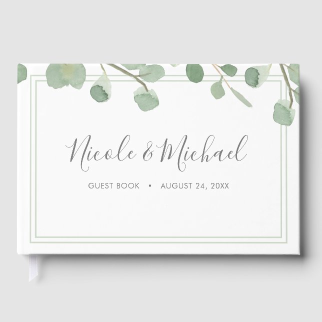 Livre D'or Mariage Eucalyptus aquarelle (Recto)