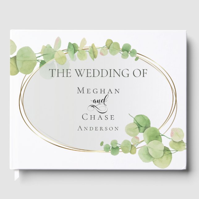 Livre D'or Mariage Eucalyptus du printemps moderne (Recto)