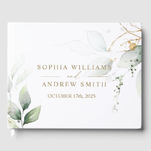 Livre D'or Mariage Eucalyptus Vert & Or