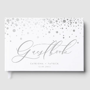 Livre D'or Mariage Faux SIlver Confetti Points