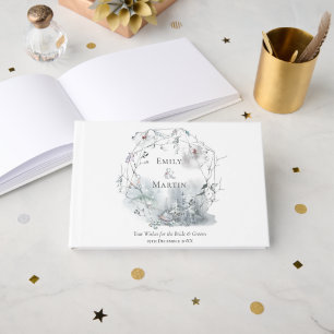 Livre D'or Mariage Festive Foliage de la couronne d'hiver