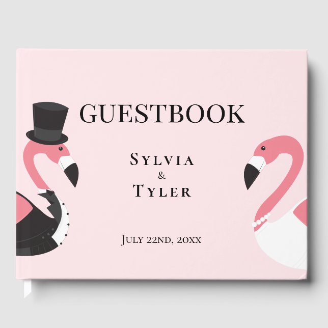 Livre D'or Mariage Flamant rose (Recto)