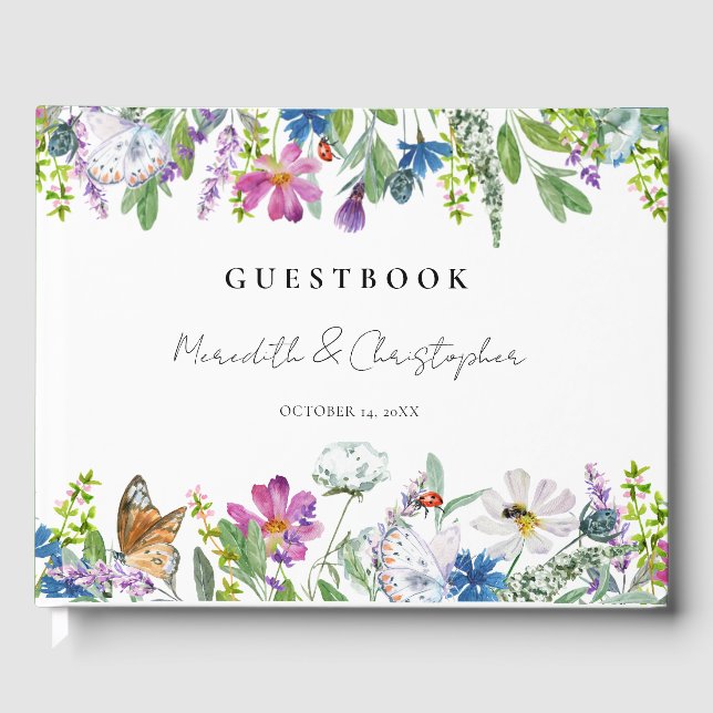 Livre D'or Mariage Fleur sauvage (Recto)