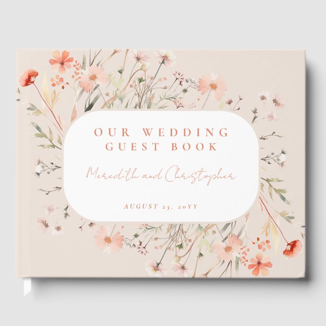 Livre D'or Mariage Fleur sauvage Boho (Recto)