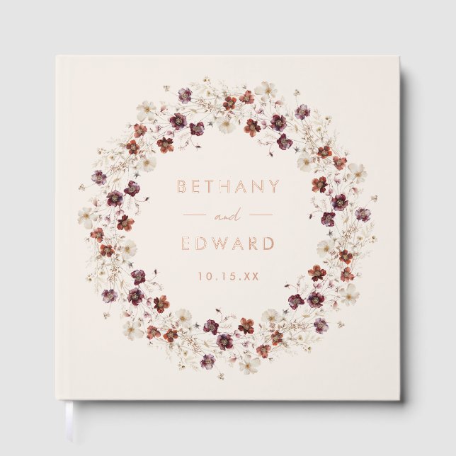 Livre D'or Mariage Fleur sauvage d'automne (Recto)