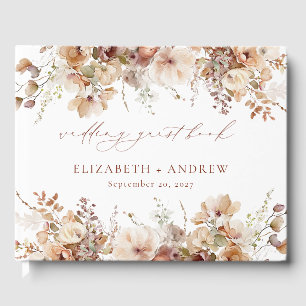 Livre D'or Mariage Fleurs de Jardin Bohème Rustique